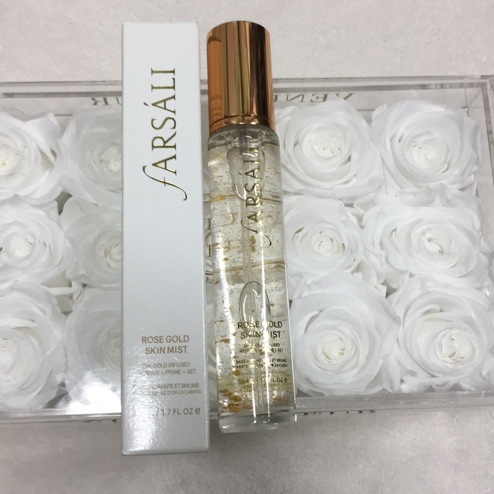 NEW farsali rose gold skin mist 24k gold infused
